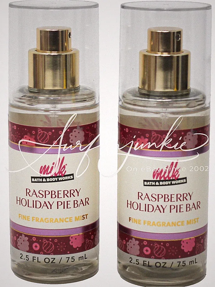 Bath & Body Works Raspberry Holiday Pie Bar Travel Mini Spray Mist 2.5oz 2pc New