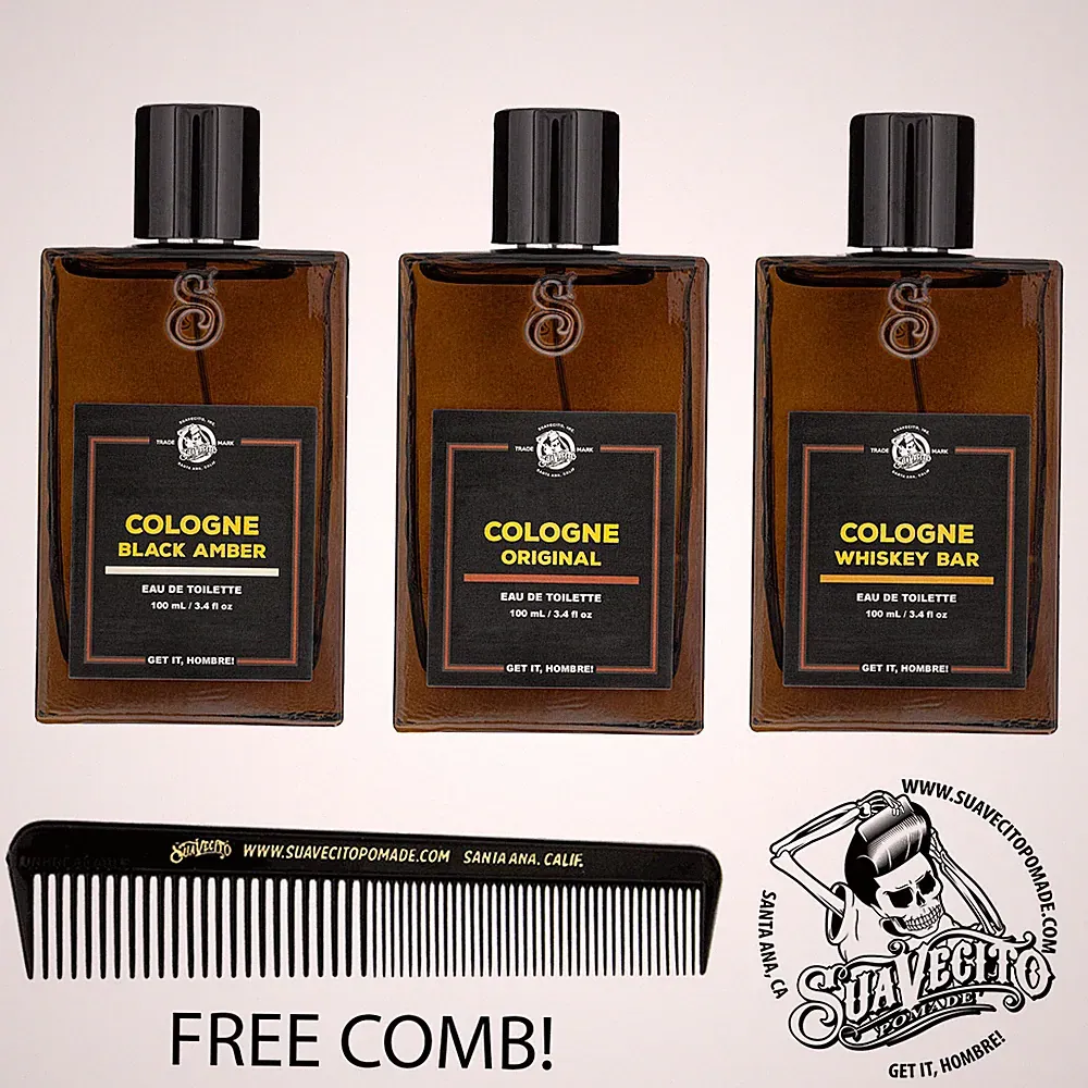 Men's Suavecito Cologne Original, Black Amber, Whiskey Bar 3.4 FL oz.
