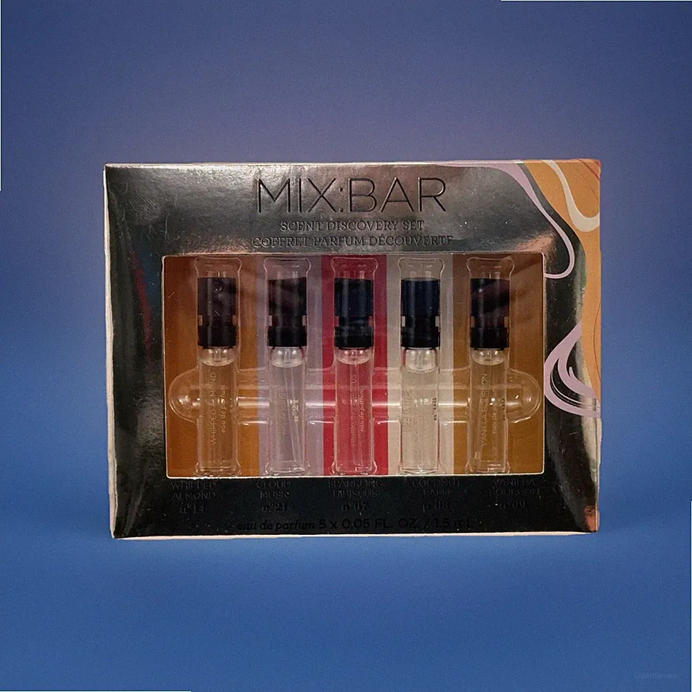 Mix: Bar Scent Discovery Set Eau De Parfum Samples Spray 5 x 0.05 Fl Oz Each.