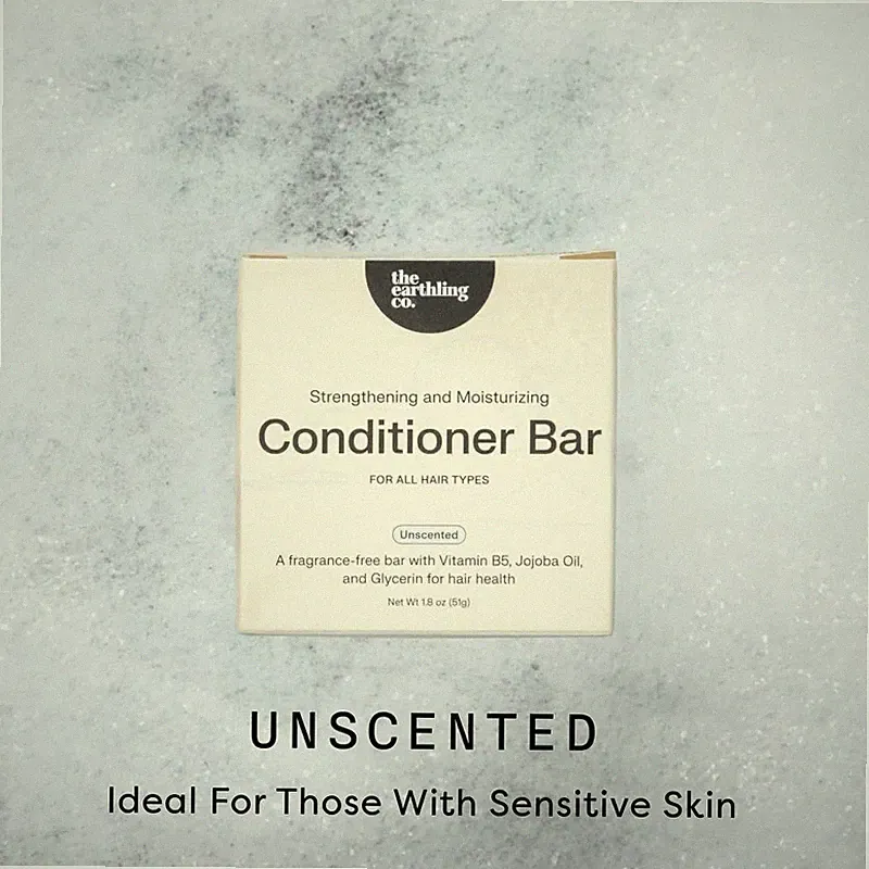 Unscented Conditioner Bar: The Earthling Co. Strengthening and Moisturizing